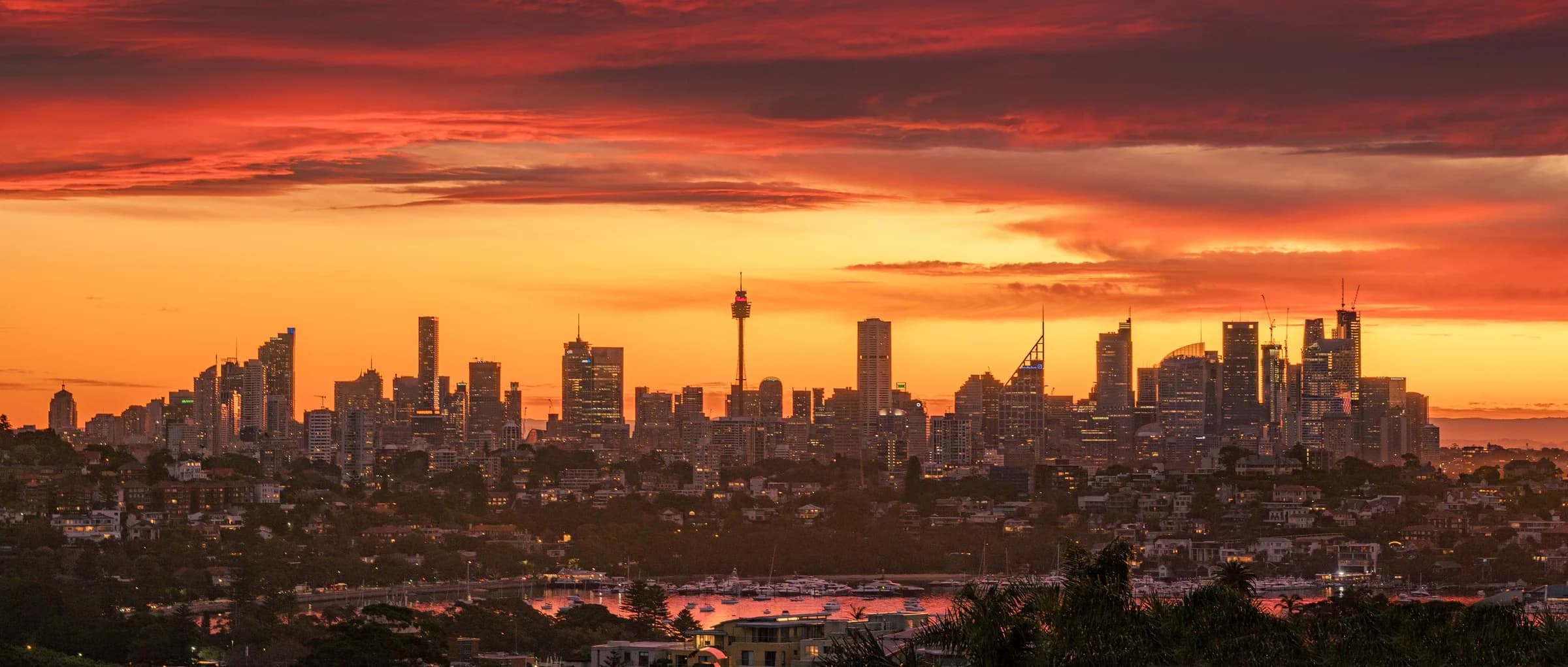 Sydney Skyline Ablaze at Sunset
