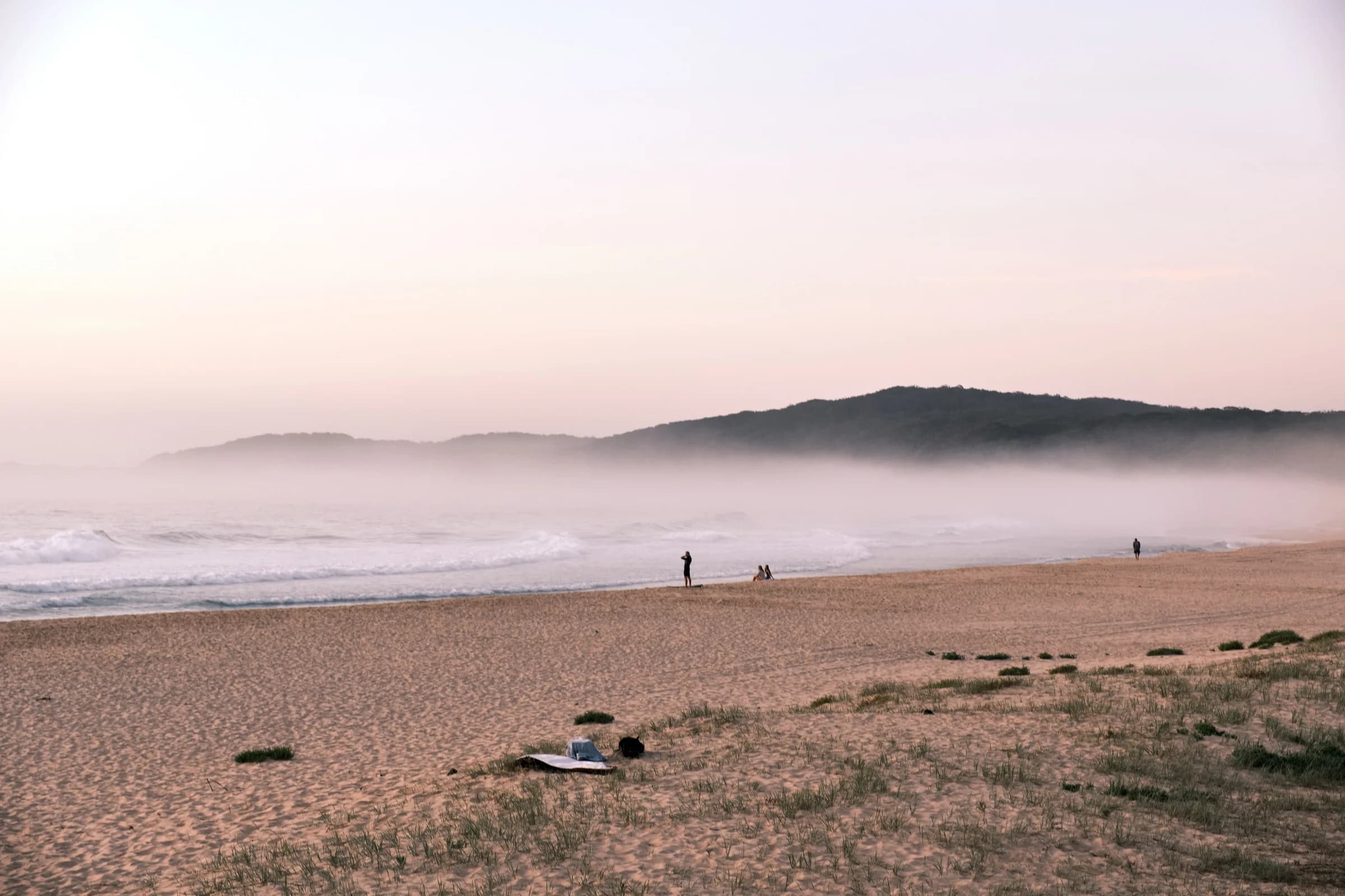 Misty Shore at Dusk